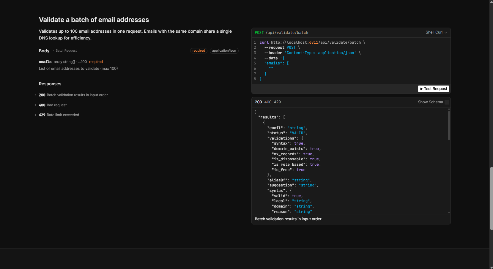 Batch email validation in Pluto